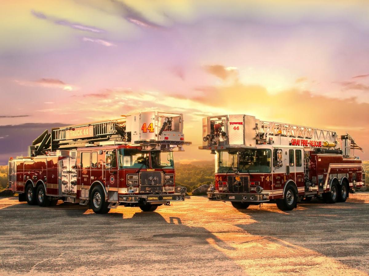 Gray Fire Rescue Trucks