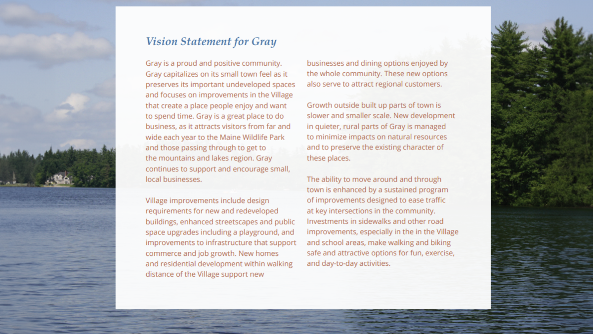 Vision Statement for Gray
