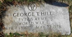 George T. Hill gravestone in Gray Village Cemetery