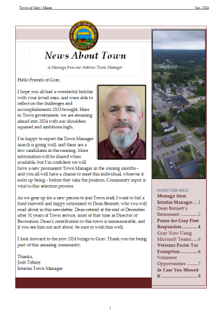 January News About Town Newsletter
