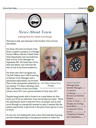 October News About Town Newsletter