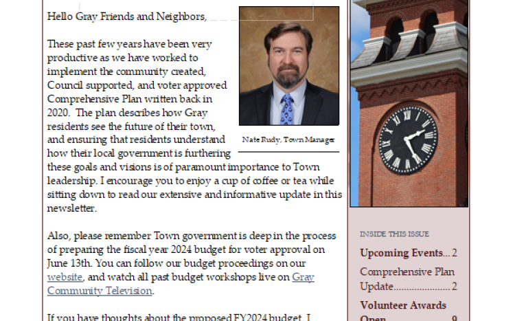 April News About Town Newsletter