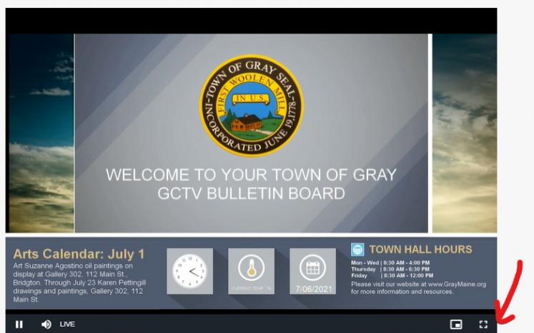 image showing the GCTV online streaming portal