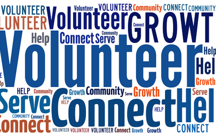 volunteer associated words graphic